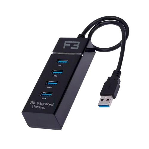 Hub Mini USB 3.0 - 4 Portas HU-300BK C3Tech