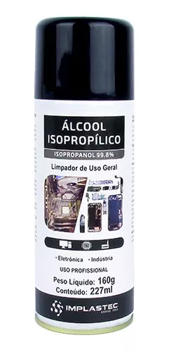 Alcool Isopropilico Aerossol 227ml/160g Implastec