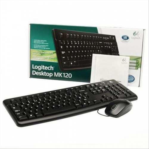 Kit Teclado e Mouse Óptico USB MK120 Preto