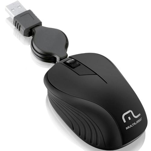 Mouse USB Retrátil MO231 Preto Multilaser