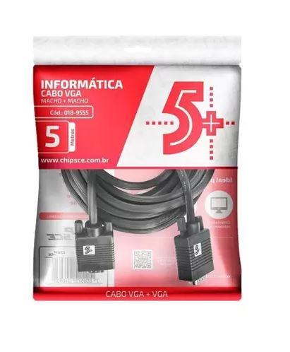 Cabo VGA p/ Monitor e Projetor 3,0m 5+