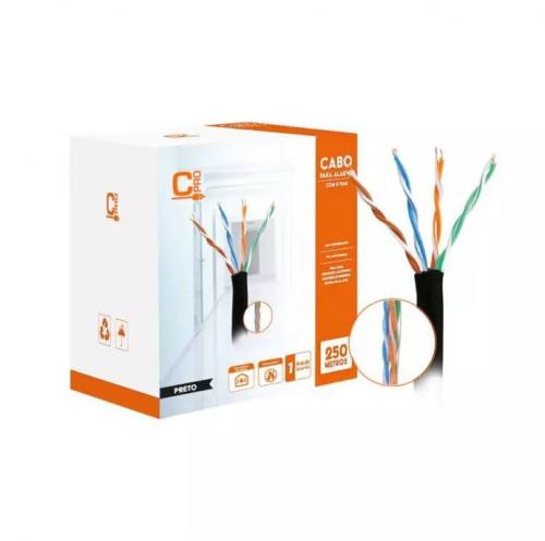 Cabo de Alarme 4 Pares 0,45mm Preto Caixa c/ 250m ConectPRO