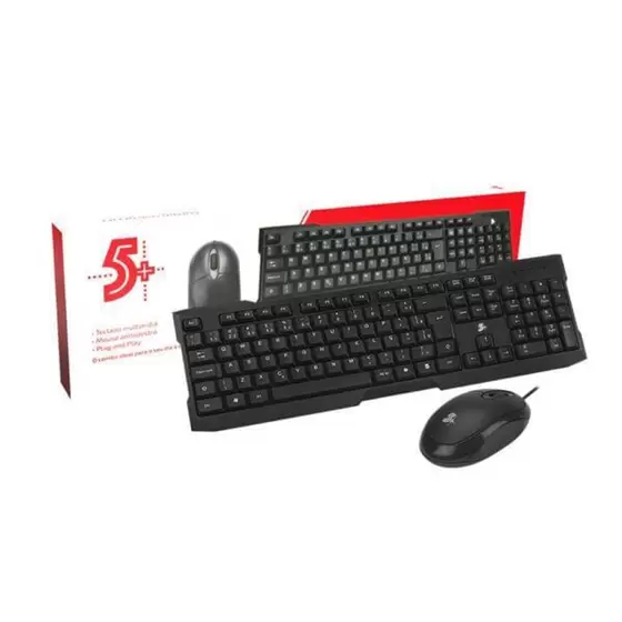 Teclado USB + Mouse USB KC-500 Preto 5+