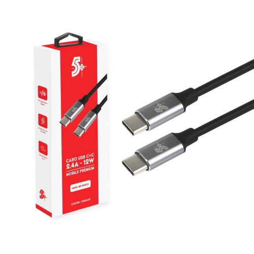 Cabo USB Tipo-C + C Macho 1,20m MP-100CC 5+