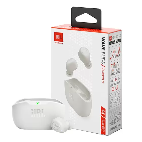 Fone de Ouvido Bluetooth TWS Wave Buds WHT JBL