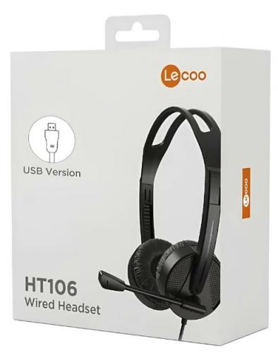 Fone Headset C/ Microfone USB HT106 Preto LECCO